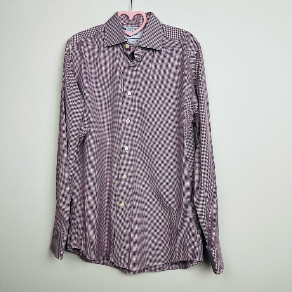 Charles Tyrwhitt Check Long Sleeve Button Down Dress Shirt Size 15 1/2